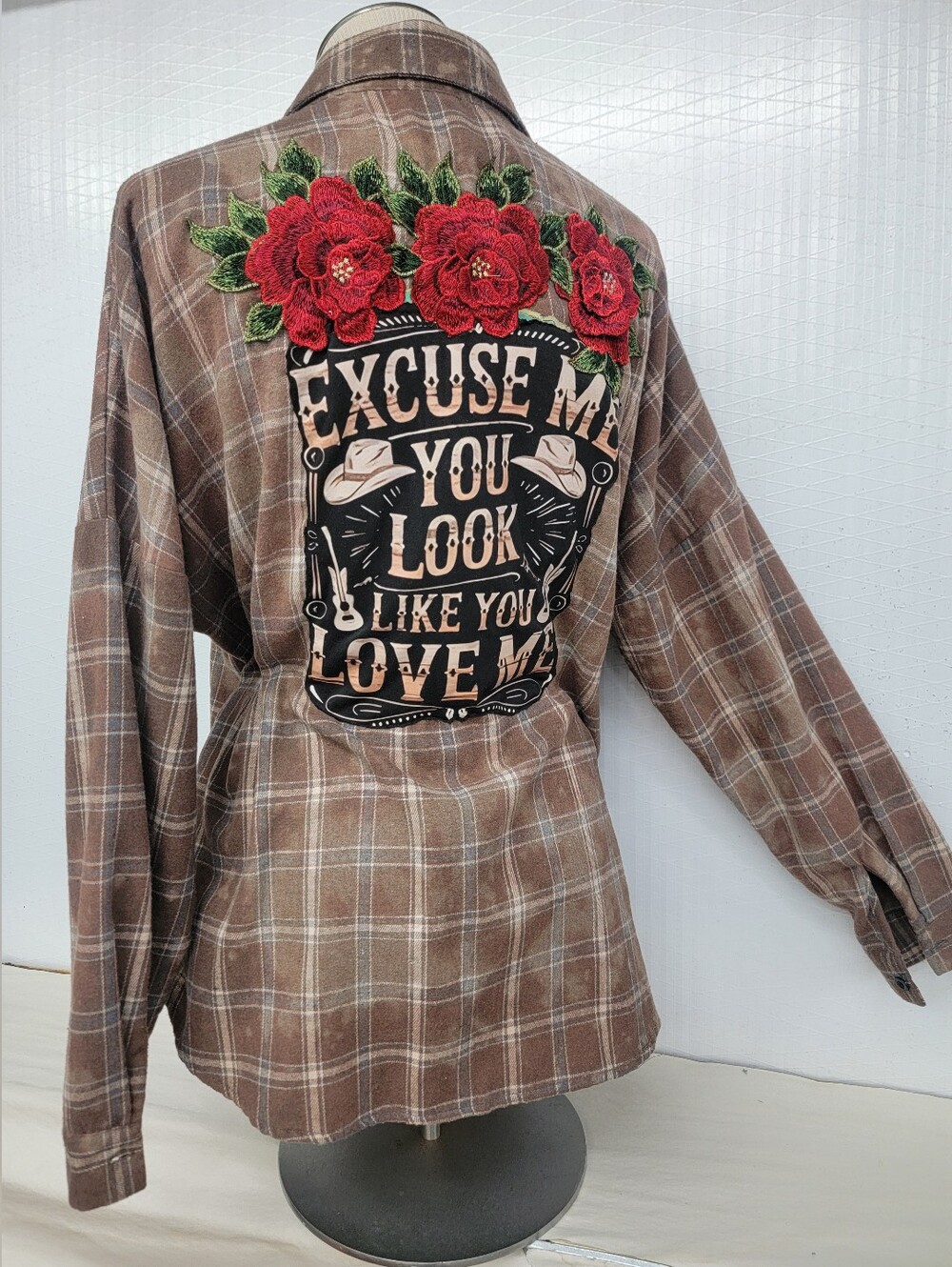 **SOLD****Ella Langley Cowgirl Flannel Shirt Upcycled - Picture 3 of 7